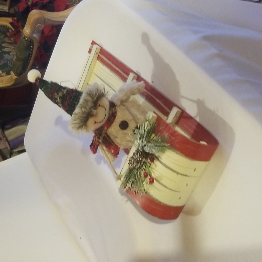 💥Sled with snowman decor 14 inches